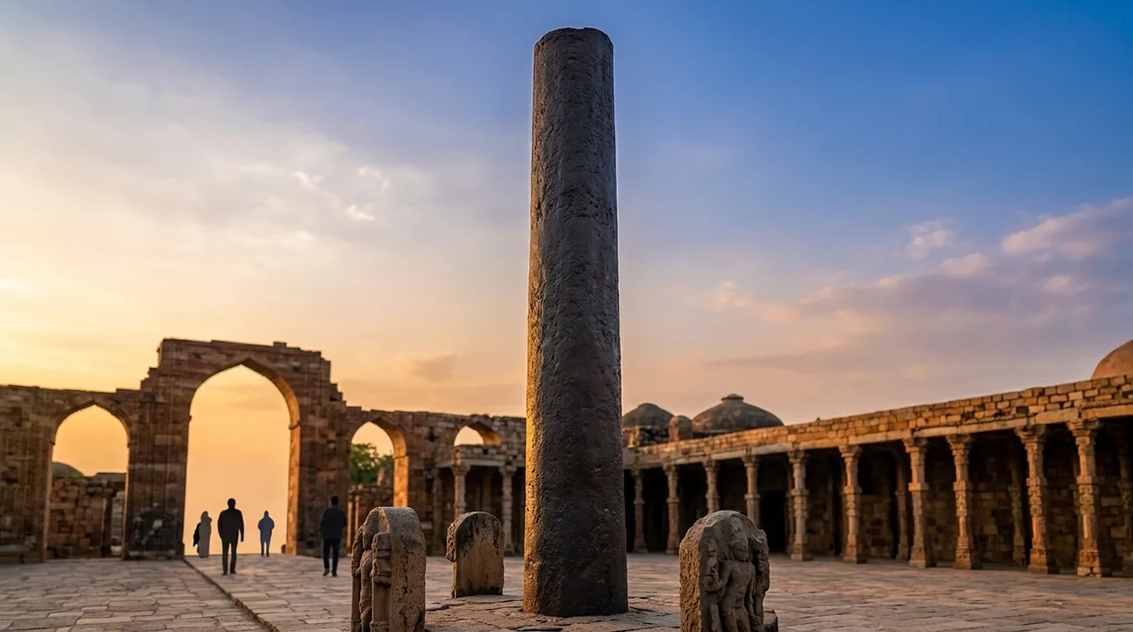 1600 years old. 98% pure iron. Standing in open air. Still hasn't rusted.