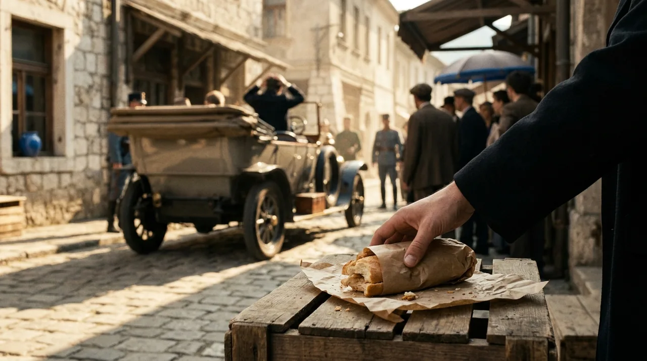 He failed the assassination. Then went for a sandwich. The target's car broke down right in front of him.