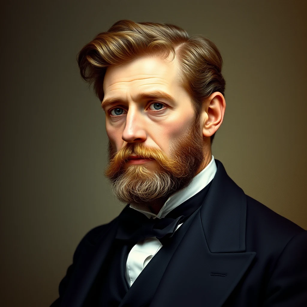 A man with neatly styled hair and a full beard, dressed in formal attire with a bow tie, stands against a neutral background.