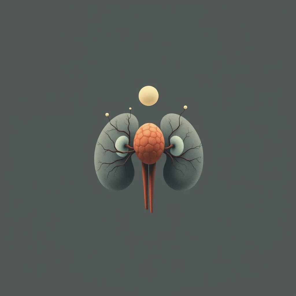 A conceptual illustration depicts cortisol, a steroid hormone, as a hexagonal structure perched atop two kidney-like shapes, symbolizing its production in the adrenal cortex.