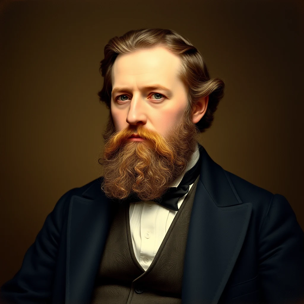 A portrait of Dmitri Mendeleev, a bearded man dressed in formal attire with a bow tie, set against a dark background.