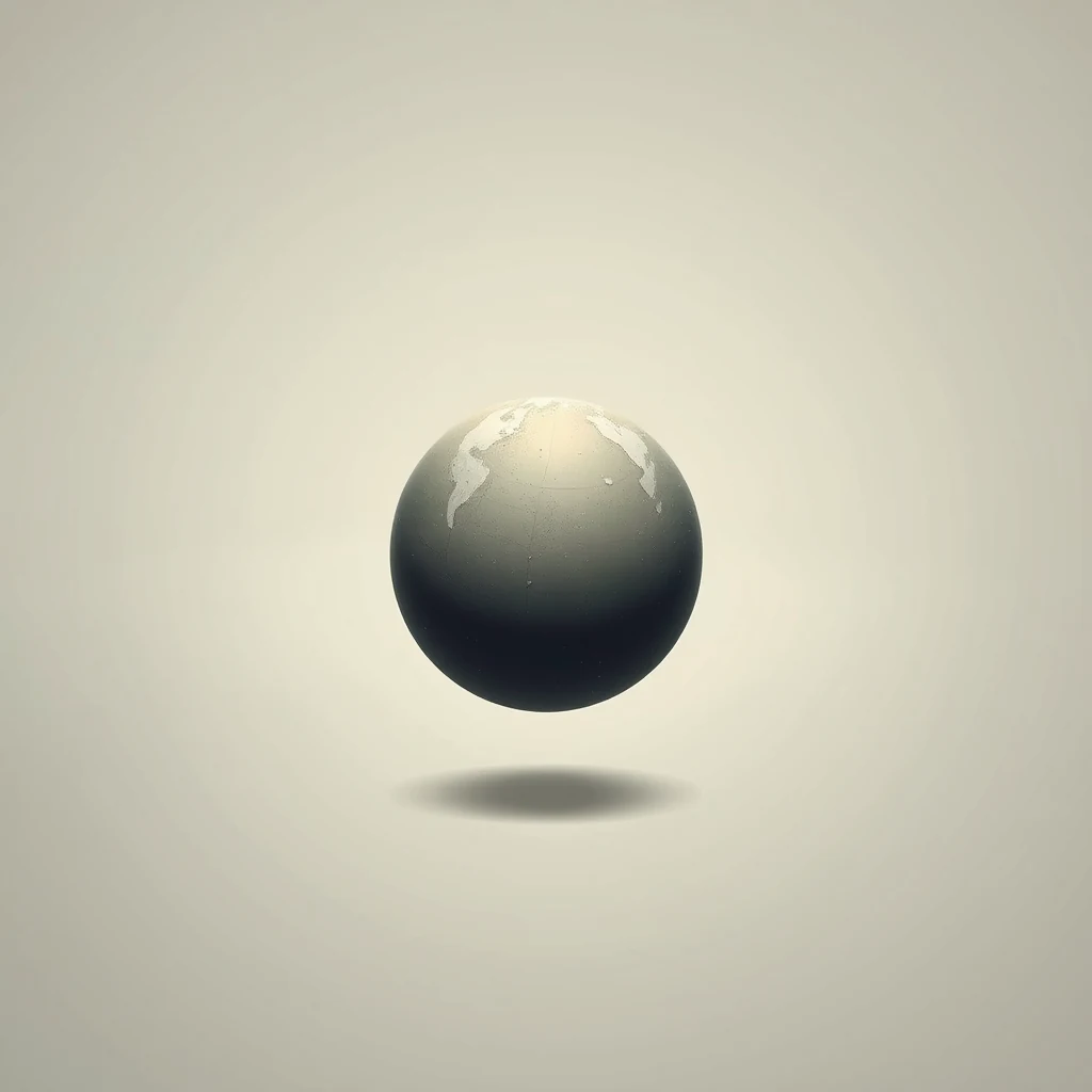 A floating globe symbolizes the equivalence principle, illustrating that an object's inertial mass is equal to its gravitational mass, as proposed by Einstein.