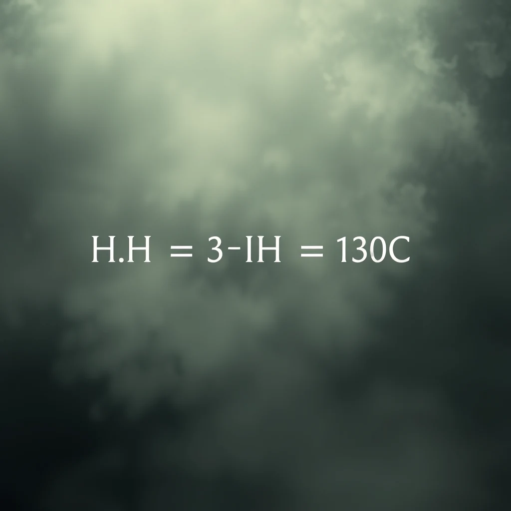 The image displays a mathematical expression related to the Henderson-Hasselbalch equation, which describes the pH of a buffer solution as a function of the ratio of a weak acid to its conjugate base. The equation reads H.H = 3-IH = 130C.