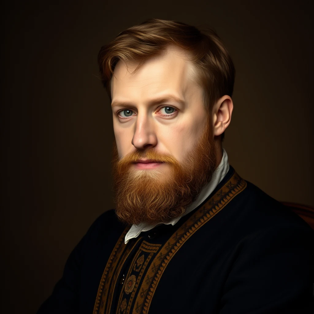 A portrait of Henrik Hybertsson, a Dutch-born master shipwright who was contracted by the Swedish crown in 1625 to build four warships, including the Vasa, which he fell ill during construction and died in spring 1627.