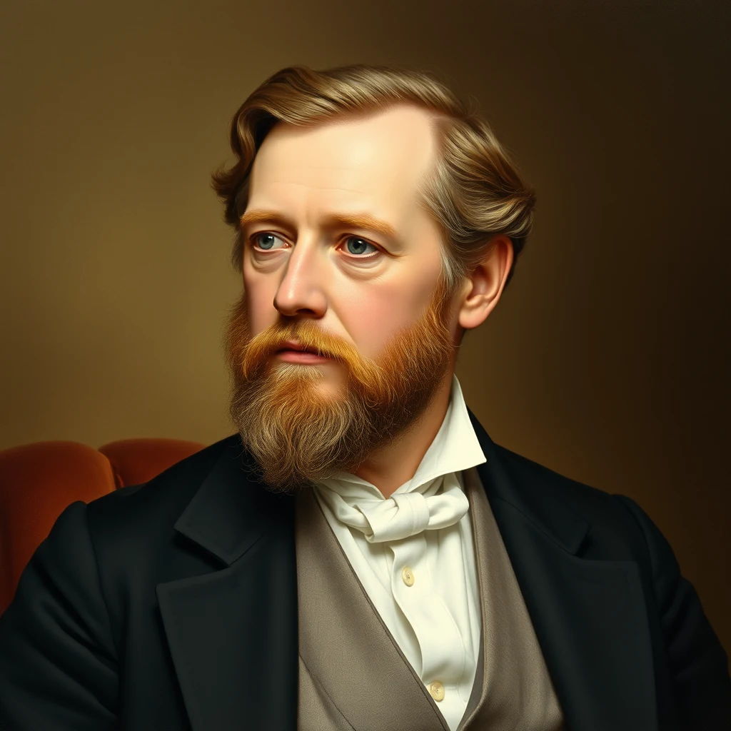 A man with a neatly combed hairstyle and a full beard, dressed in formal attire including a black jacket, white shirt, and bow tie, sits against a warm-toned background.