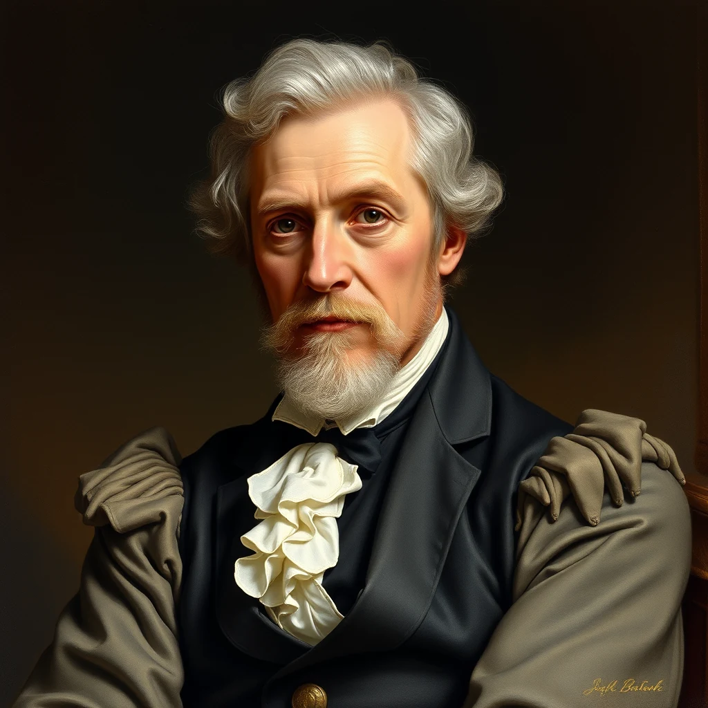 A portrait depicts Joseph Bramah, a Yorkshire-born inventor from 1748 to 1814, wearing formal attire with a white cravat and a dark jacket, set against a dark background.
