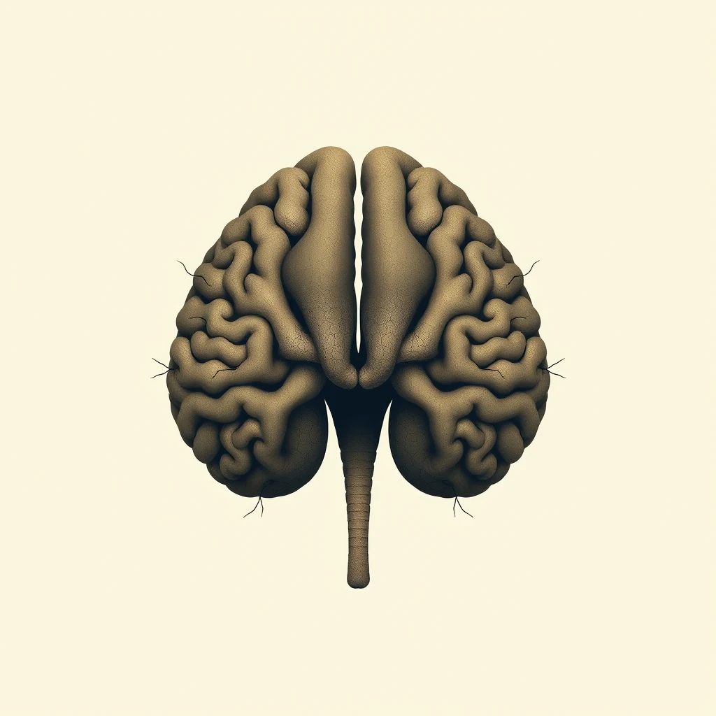 The image depicts the medulla oblongata, the lower portion of the brainstem, with its characteristic bulbous shape and intricate surface texture, highlighting its role in controlling vital functions like breathing and heart rate.