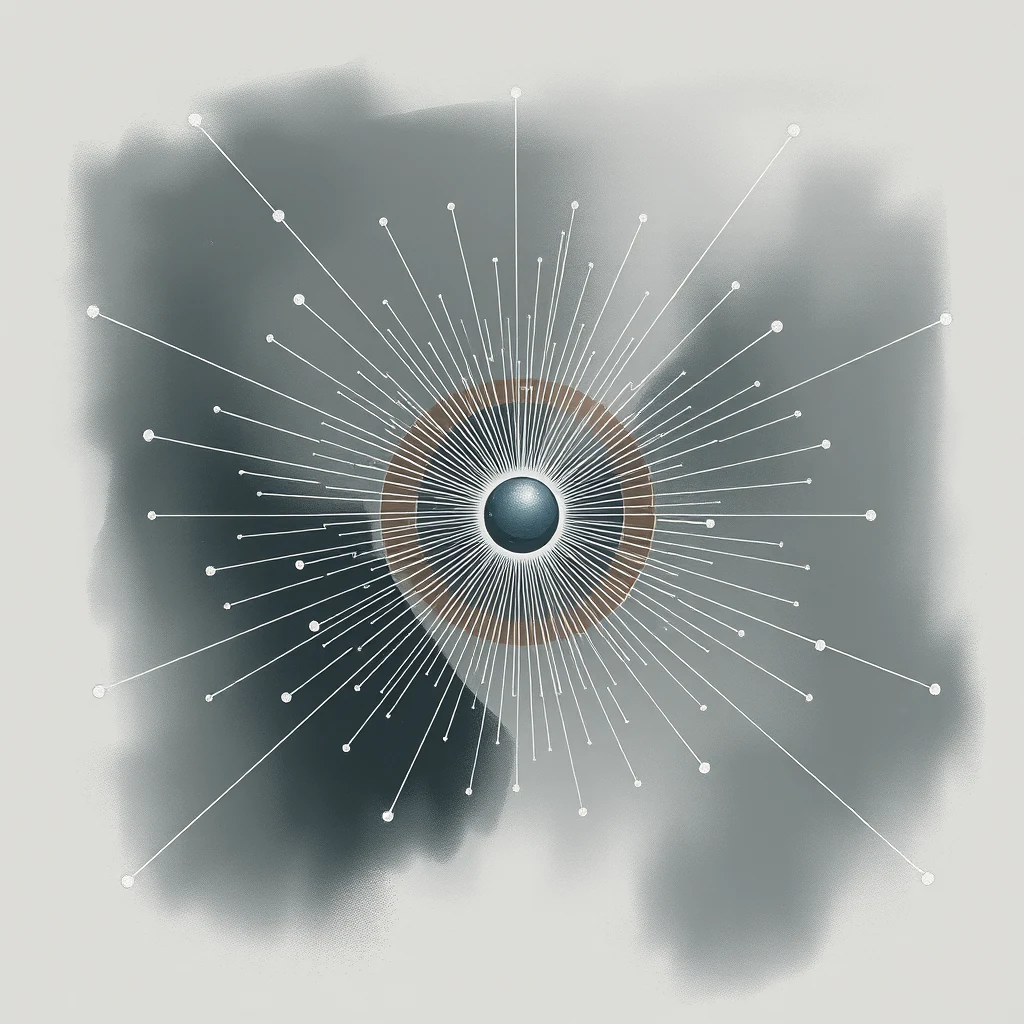 The illustration depicts a central sphere surrounded by radiating lines and dots, symbolizing the Meissner effect where a superconductor expels a magnetic field.