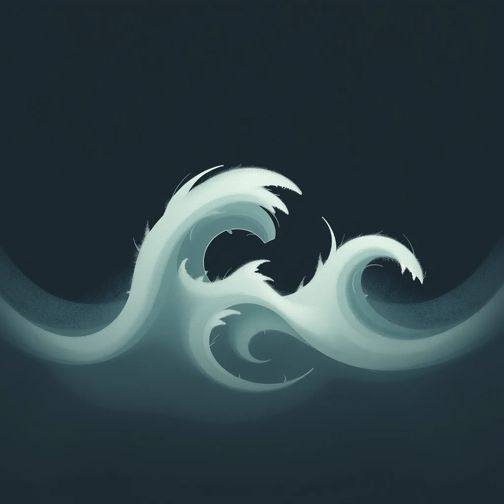 The image depicts swirling, abstract waves in shades of blue against a dark background, symbolizing the fluid dynamics described by the Navier-Stokes equations.
