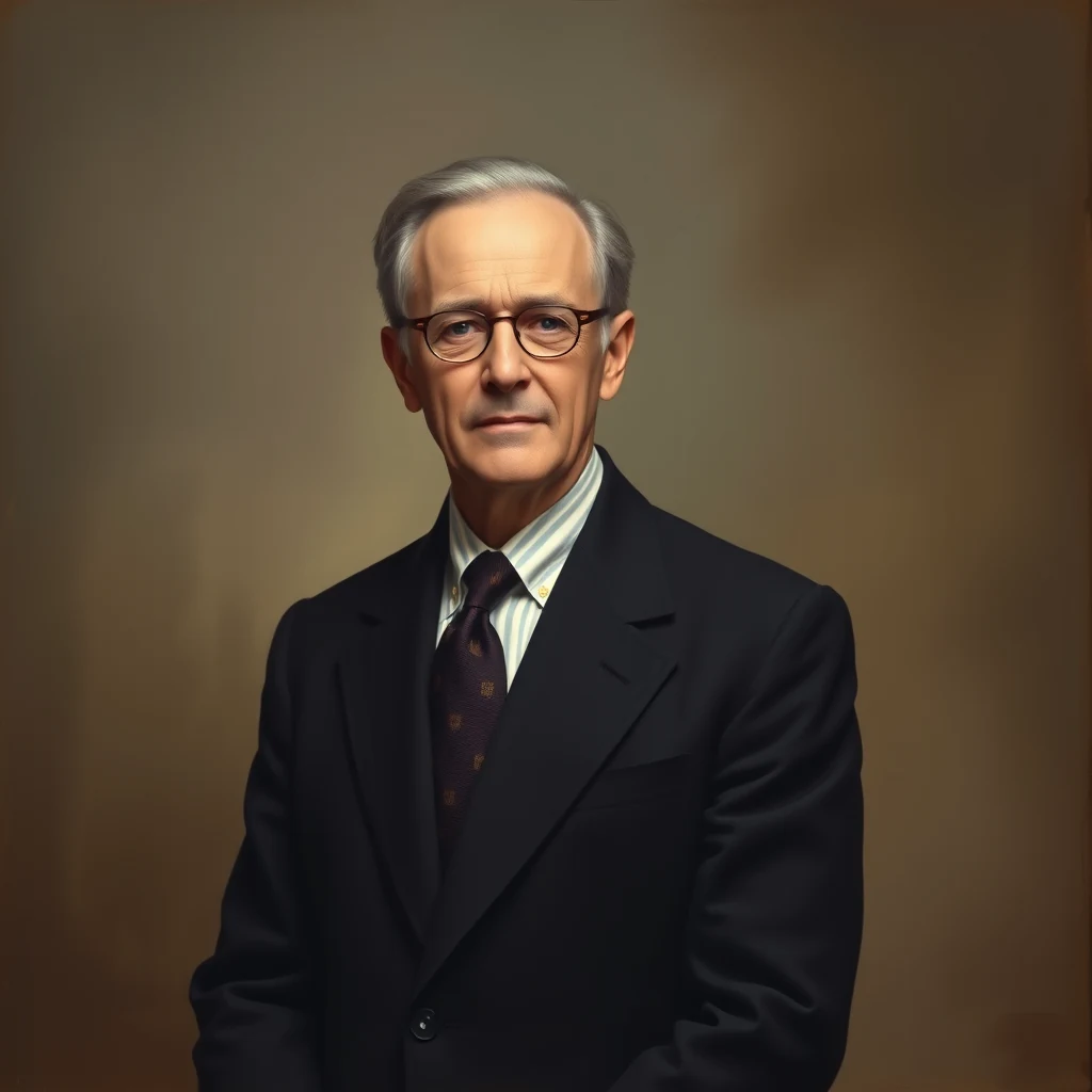 A man with gray hair and glasses, dressed in a dark suit and tie, stands against a neutral background.