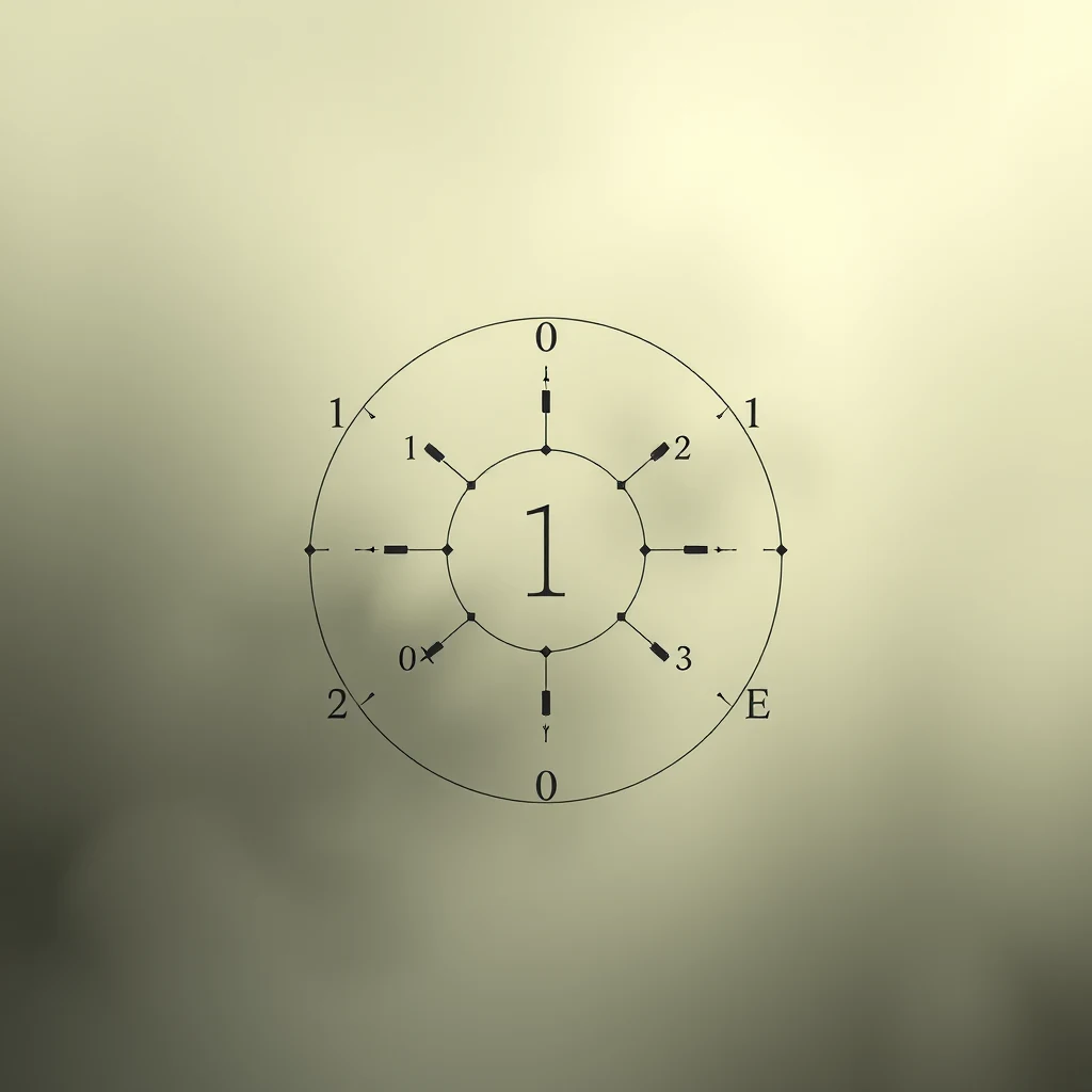 The image depicts a circular diagram with numbered points and arrows, representing elements of Peano arithmetic, specifically the concept of the natural numbers and their operations.