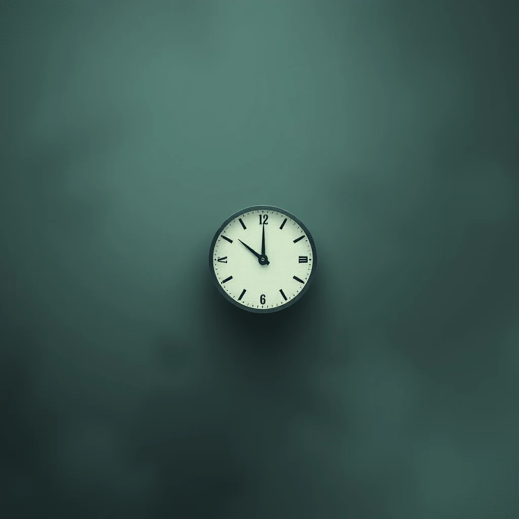 A clock face showing the time as 11:00 against a dark green background, symbolizing the concept of Planck time.