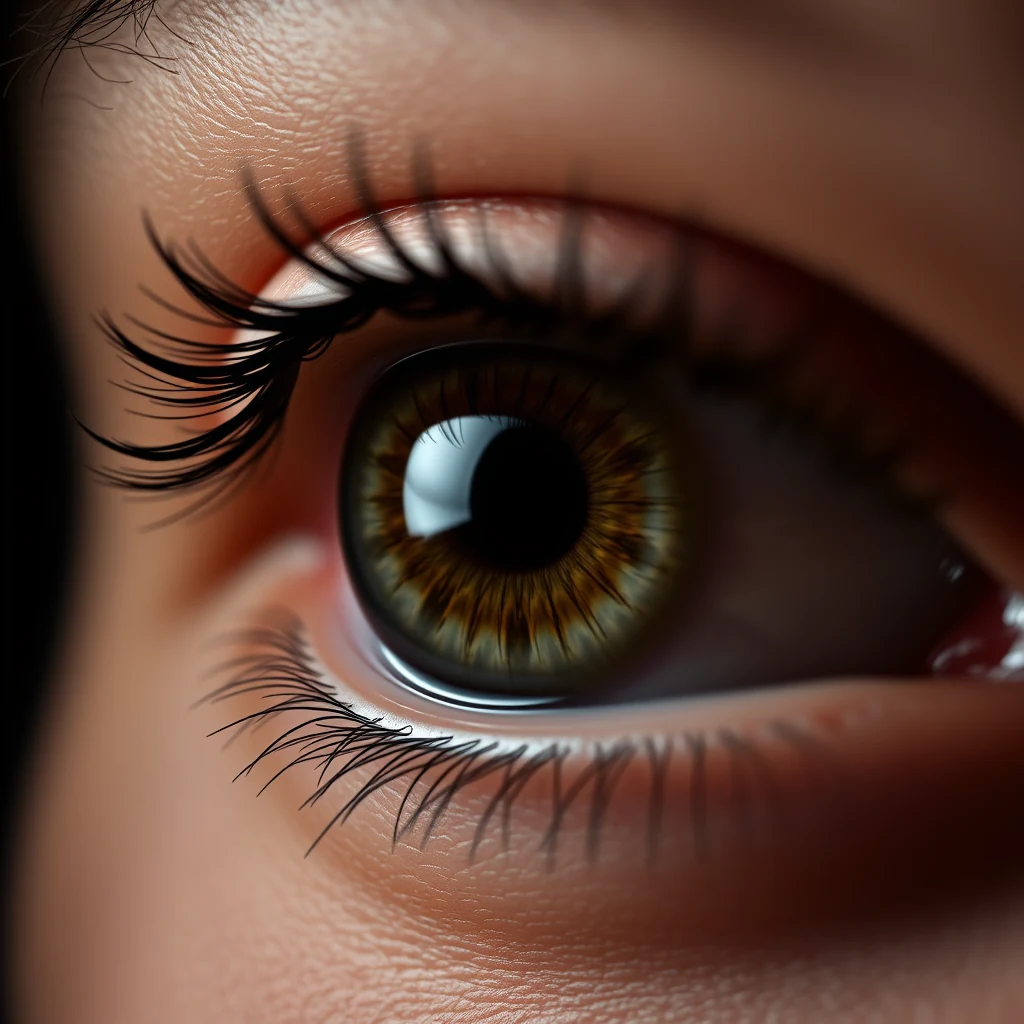 A close-up view of an eye highlighting the plica semilunaris, a small crescent fold of conjunctiva located in the inner corner near the nose.