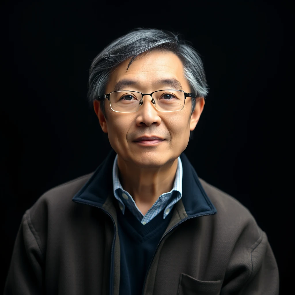 Steven Chu, an American physicist, is shown wearing glasses and a dark jacket over a collared shirt, set against a black background.