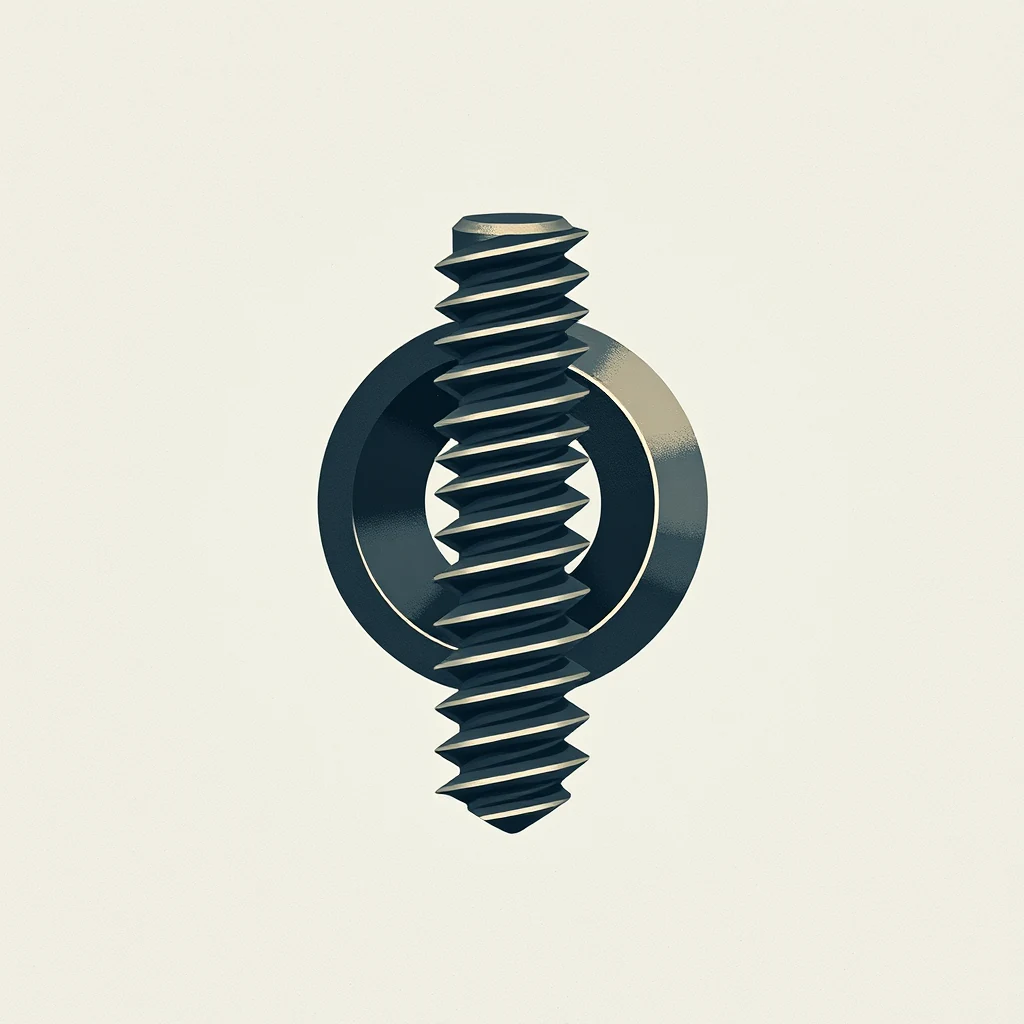 A screw with a unified thread design, symbolizing the 1948 agreement between the US, Canada, and UK to standardize screw threads post-World War II.